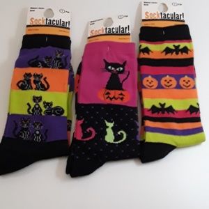 Cute Women's Hallowen Crew Socks 3 Pair size 9-11